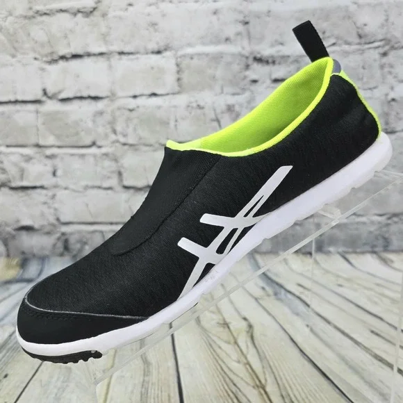 ASICS Metrolyte 2 Slip-On Shoes Women's 7.5 Black Neon Lightweight Walking Q555N